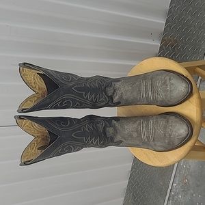 Justin 8527 men's gray genuine elephant hide cowboy boots. Size 9.5 D.